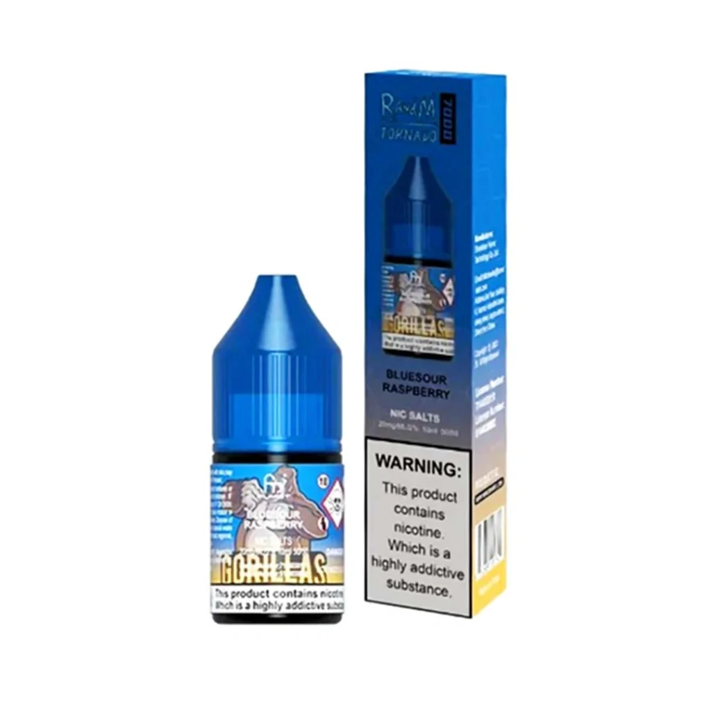 Blue Sour Raspberry by R and M Tornado 7000 nic salt